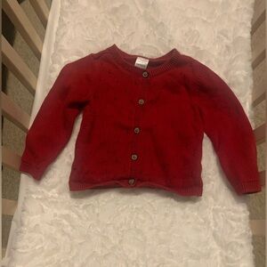 Carter's Deep Red Knit Button Front Baby Cardigan
